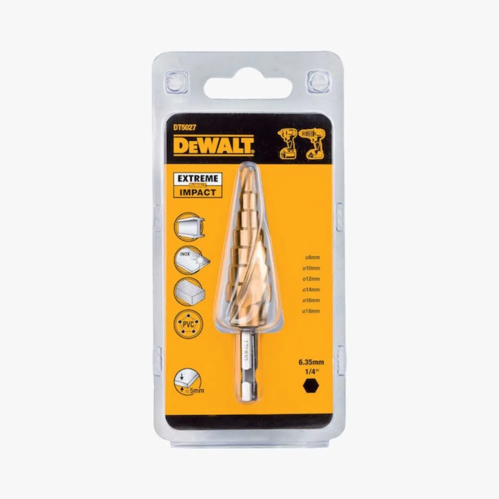 DeWalt DT5027 Impact Κωνικό Τρυπάνι Τιτανίου Με Εξάγωνο Στέλεχος Για Δομικά Υλικά 6-18mm – 3
