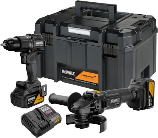 DeWalt McLaren Σετ Κρουστικό Δραπ/βιδο & Γωνιακός Τροχός 125 mm 18V XR (2×5 Ah) – DCK2223MP2T-QW