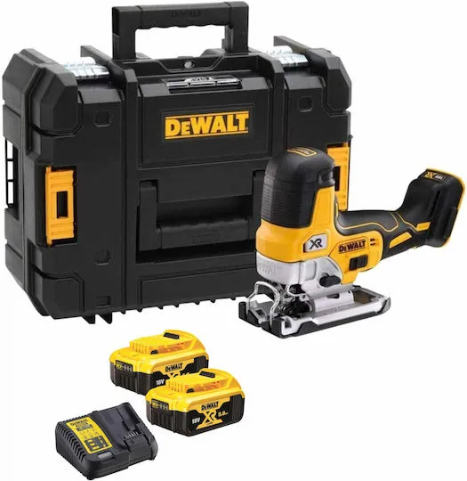 DeWalt Σέγα DCS335P2 Μπαταρίας 18V & 2×5.0Ah Με Φορτιστή & Βαλίτσα Μεταφοράς