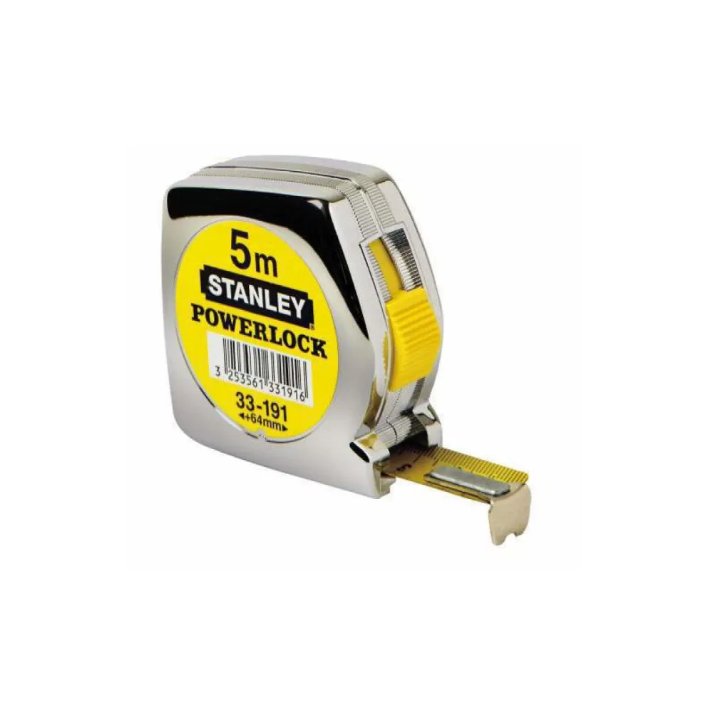 Stanley Powerlock Μετροταινία Με Αυτόματη Επαναφορά 19mm x 5m 0-33-194