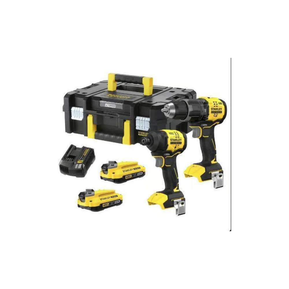 Stanley SFMCK201D2T-QW Σετ Κρουστικό Δραπανοκατσάβιδο & Παλμικό Κατσαβίδι Brushless 20V Με 2 Μπαταρίες 2Ah Και Θήκη – 2